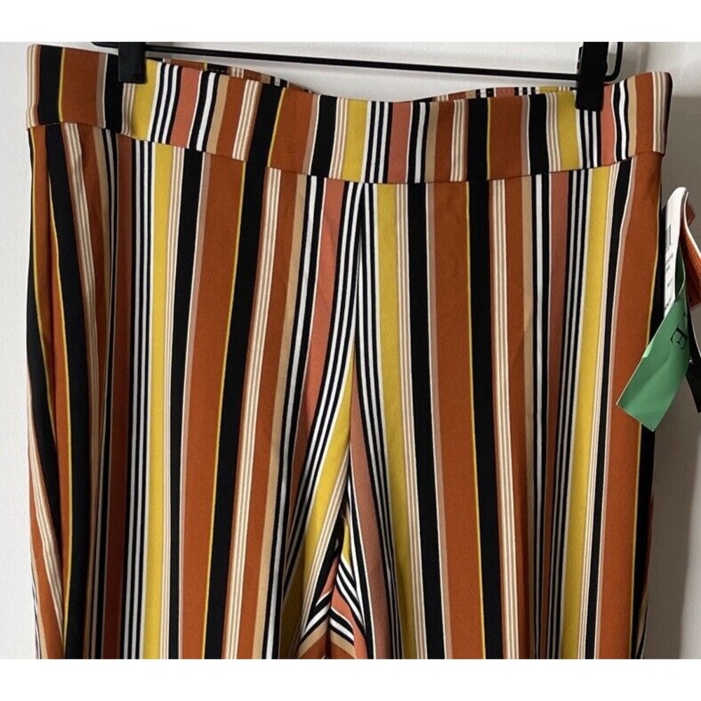89TH MADISON Womens Casual Striped Trouser Pant Elastic Waist Size Petite Large